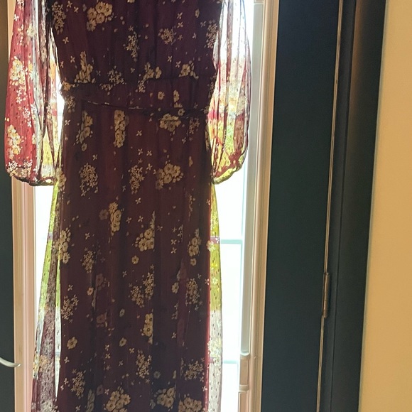 Premier Burgundy Floral Maxi Dress - Picture 4 of 5